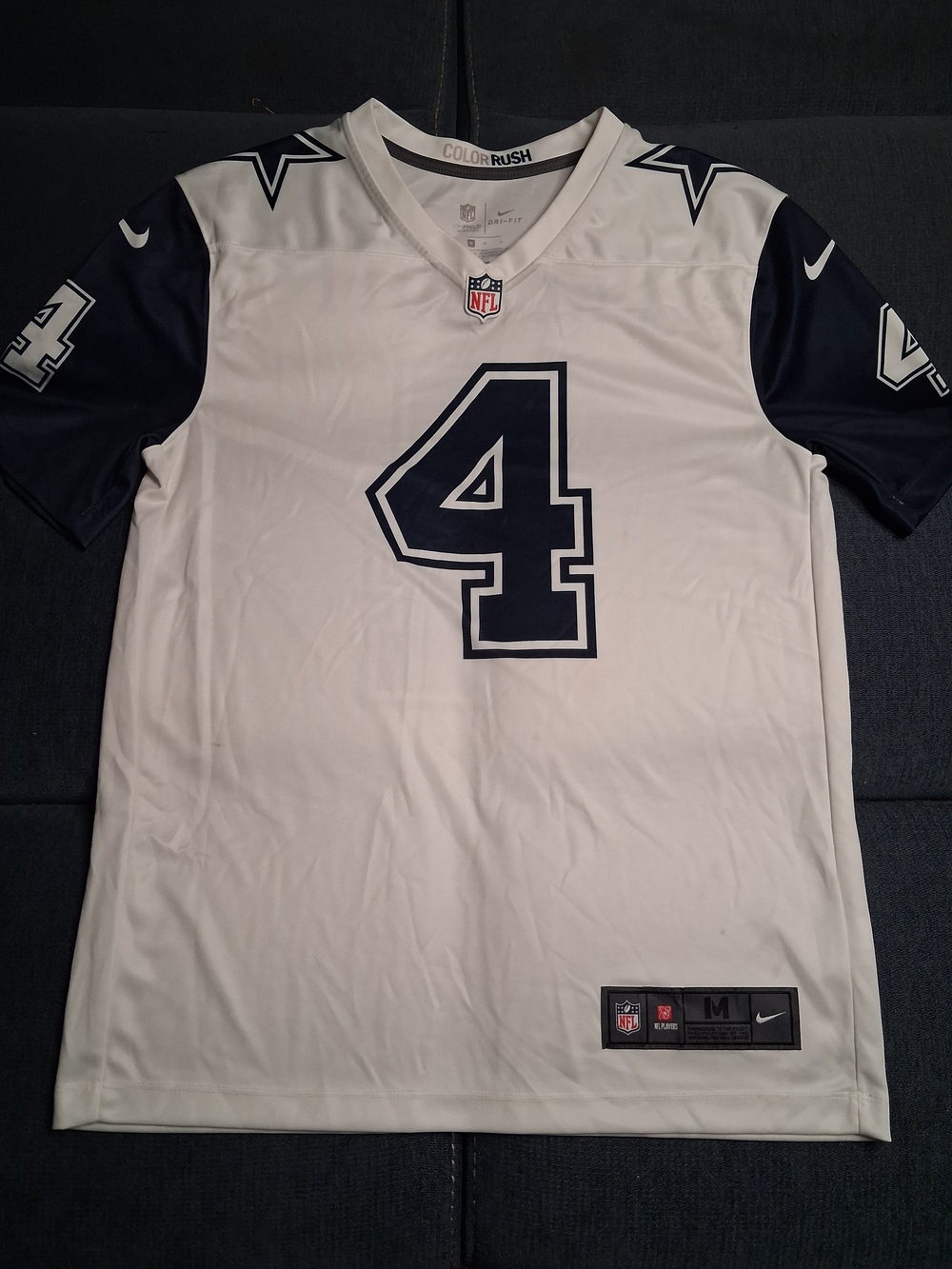 NFL Dallas Cowboys #4 White and Navy Men's Jersey